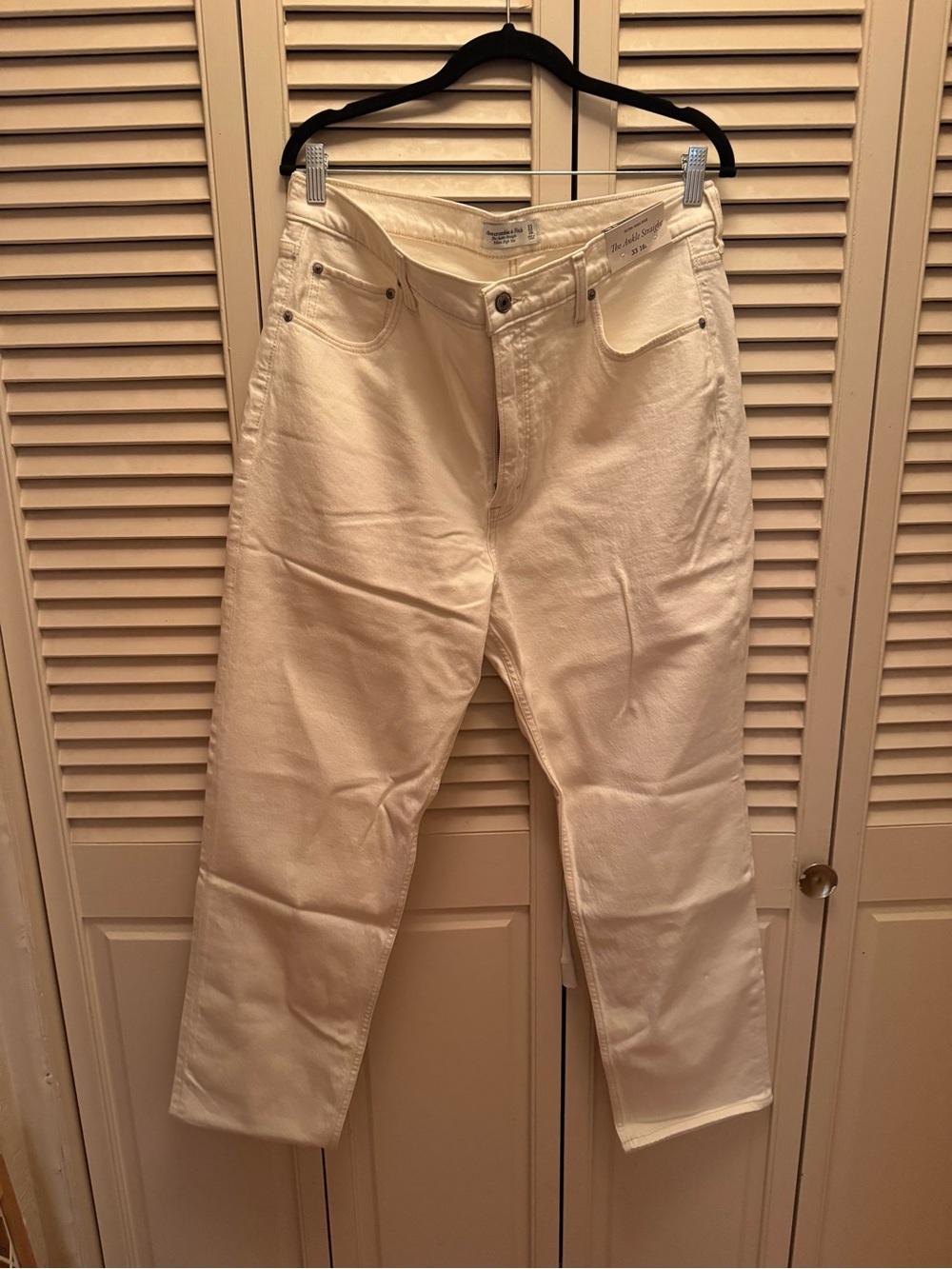 Abercrombie & Fitch 90’s Straight White High-Rise Straight Jeans LONG